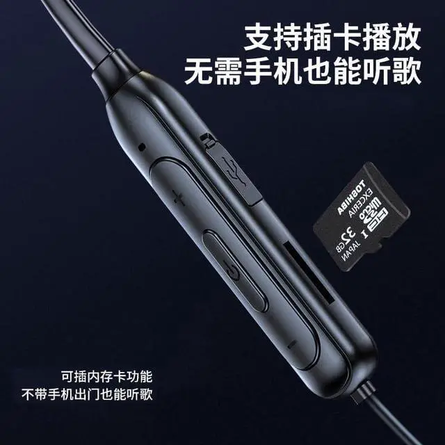 Alt view image 2 of 7 - Wireless Bluetooth Earbuds Neckband Headphones,Active Noise Cancellation & ENC Call Noise Cancellation,IPX5 Waterproof Support inserting TF card to play,25 Hrs HD Talktime for Working Workout,Black