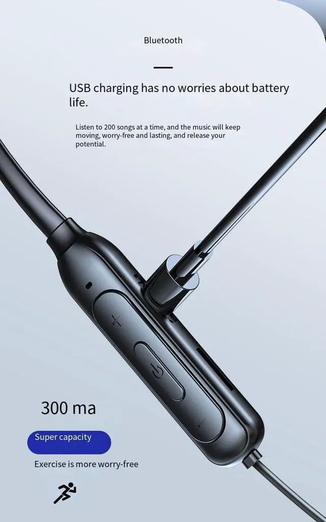 Alt view image 6 of 7 - Wireless Bluetooth Earbuds Neckband Headphones,Active Noise Cancellation & ENC Call Noise Cancellation,IPX5 Waterproof Support inserting TF card to play,25 Hrs HD Talktime for Working Workout,Black