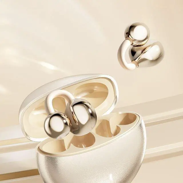 Alt view image 4 of 7 - Open Ear Bluetooth Earbuds with Ear Clips, Bluetooth 5.4 Wireless Ultra-Lightweight Clip-On Earphones, Open Air Design Headphones for Running Gym Workouts - 40H Playtime