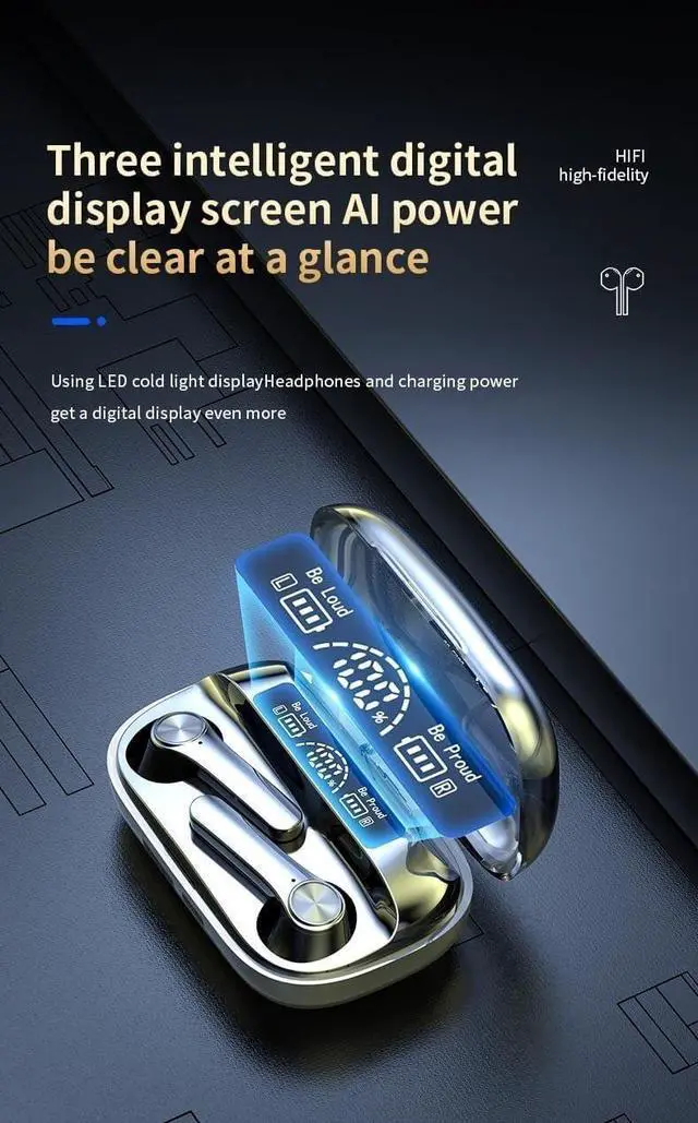 Alt view image 3 of 7 - Wireless Earbuds Bluetooth 5.3 Headphones Noise Cancelling Sports Headset with LED Battery Display, for Workout