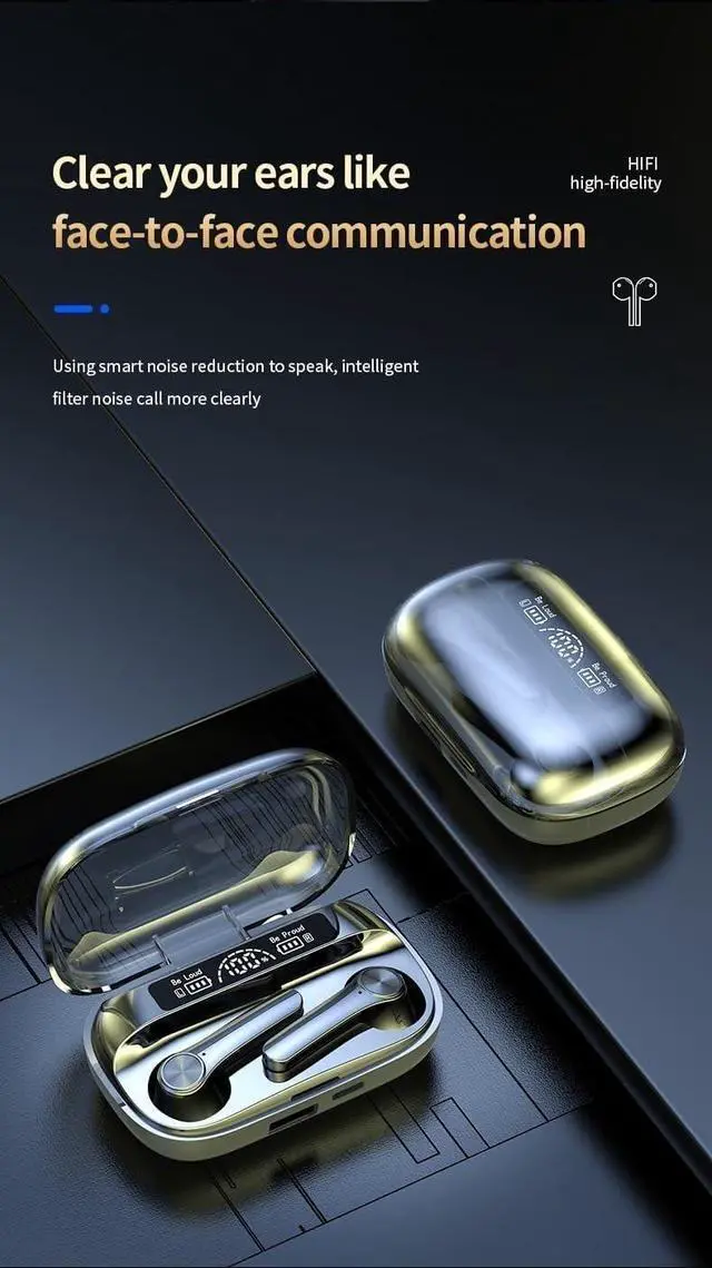 Alt view image 6 of 7 - Wireless Earbuds Bluetooth 5.3 Headphones Noise Cancelling Sports Headset with LED Battery Display, for Workout