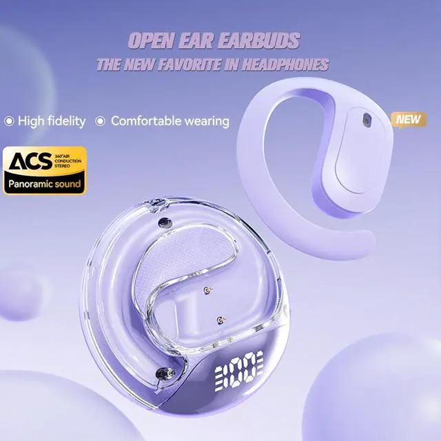 Alt view image 6 of 7 - Over Ear Open Ear Earbuds Wireless Bluetooth Open Ear Headphones Out of Ear Bone Conduction Earbuds Over The Ear Wireless Bluetooth Bone Conduction Headphones Earphones