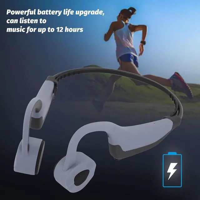 Alt view image 4 of 7 - Yoidesu Bone Conduction Headphones,IPX8 Water Proof Wireless Earbuds, 16G Memory, Open Ear Headphones Bluetooth 5.0 with Mic, for Running, Cycling, Hiking, Gym, Workout (Gray)