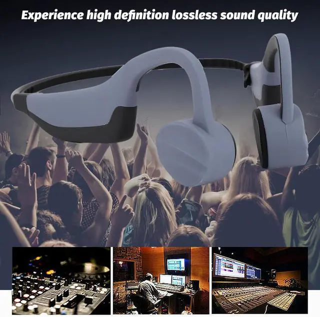 Alt view image 3 of 7 - Yoidesu Bone Conduction Headphones,IPX8 Water Proof Wireless Earbuds, 16G Memory, Open Ear Headphones Bluetooth 5.0 with Mic, for Running, Cycling, Hiking, Gym, Workout (Gray)