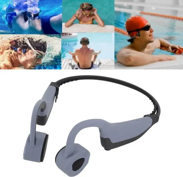 Alt view image 6 of 7 - Yoidesu Bone Conduction Headphones,IPX8 Water Proof Wireless Earbuds, 16G Memory, Open Ear Headphones Bluetooth 5.0 with Mic, for Running, Cycling, Hiking, Gym, Workout (Gray)