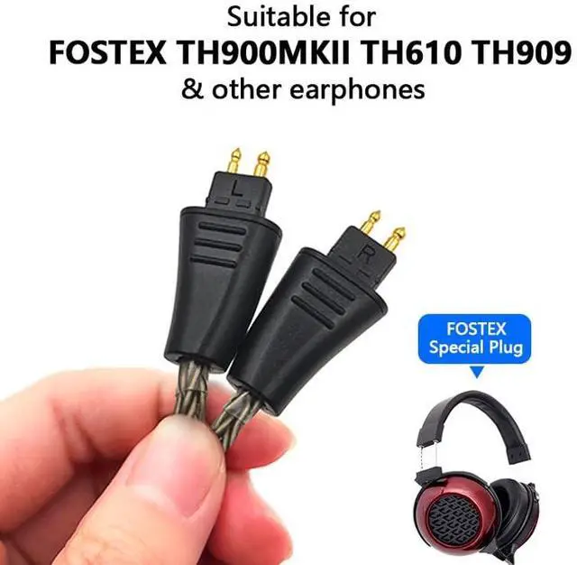 Alt view image 7 of 7 - 16-Strand 2.5mm 3.5mm 4.4mm 6.35mm 6N OCC Balanced Cable 4.6ft Compatible with FOSTEX TH909, TH900MKII, TH610 Headphones