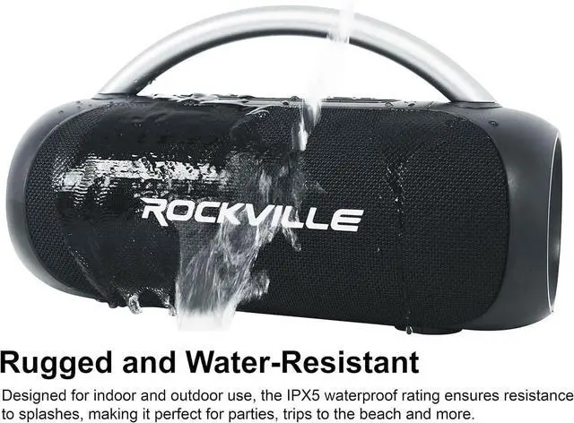 Alt view image 6 of 7 - Audiosavings Bundle: BPHS2CA Broadcast Stereo Headset with Condenser Mic, 45mm Drivers Bundle with Rockville RPB-D3 Loud Free Portable Bluetooth Speaker Party Boombox (2 Items)