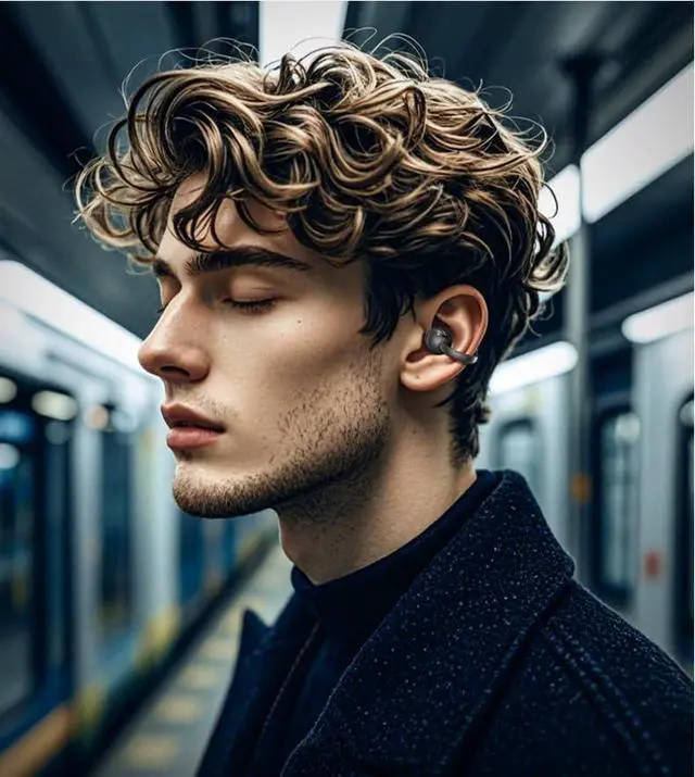 Alt view image 7 of 7 - Open Ear Bluetooth Earbuds with Ear Clips, Wireless Ultra-Lightweight Clip-On Earphones, Open Air Design Headphones for Running Gym Workouts (Black)