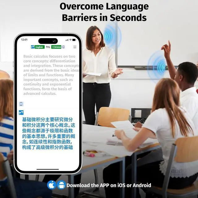 Alt view image 6 of 6 - 2025 AI Language Translator Earbuds Real Time, OWS 3-in-1 Translation Earbuds 144 Languages & Accents and Long Battery Life, Ideal for Travel and Business (Black)