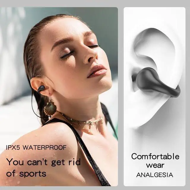 Alt view image 4 of 7 - Open Ear Bluetooth Earbuds with Ear Clips, Bluetooth 5.2 Wireless Ultra-Lightweight Clip-On Earphones, Open Air Design Headphones for Running Gym Workouts (White)