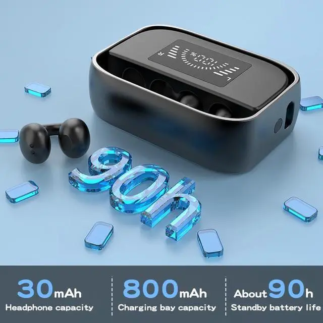 Alt view image 5 of 7 - Open Ear Bluetooth Earbuds with Ear Clips, Bluetooth 5.2 Wireless Ultra-Lightweight Clip-On Earphones, Open Air Design Headphones for Running Gym Workouts (White)