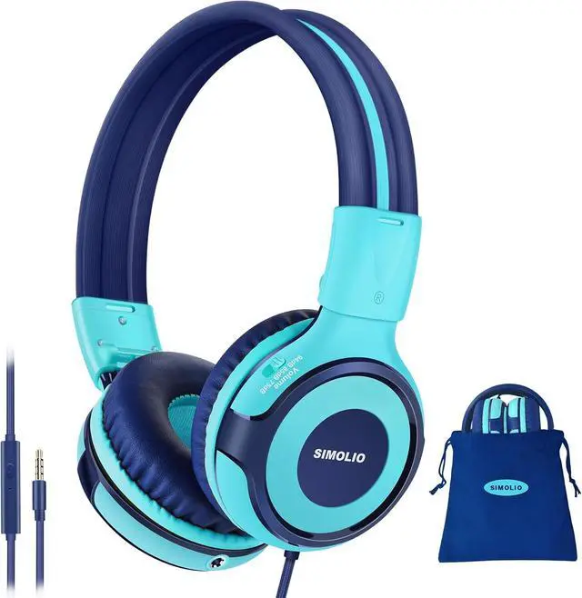Alt view image 2 of 7 - SIMOLIO Wired & Bluetooth Kids Headphones Bundles, Safe Volume, HD Mic Stereo Sound, Adjustable Headband, Foldable Durable Children Headsets for Travel School
