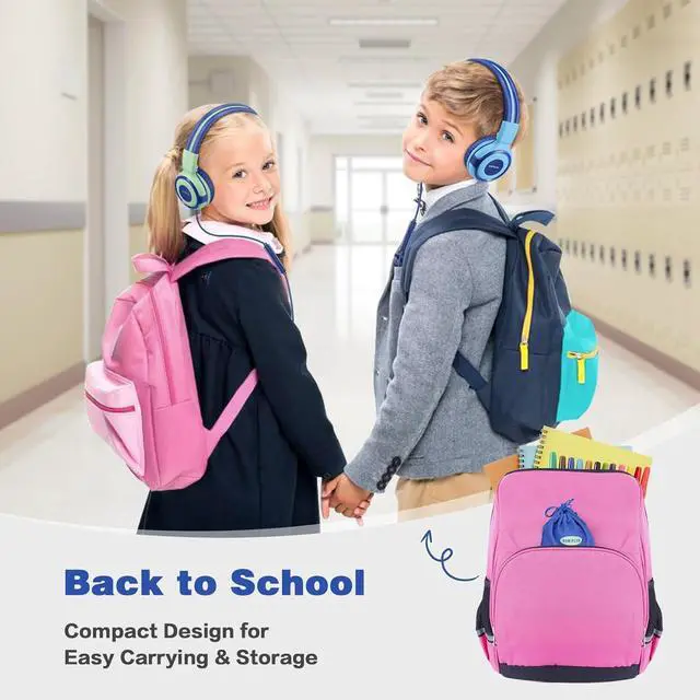 Alt view image 5 of 7 - SIMOLIO Kids Headphones Wired for School-Gaming with Microphone, Safe Volume Cord Headphone with Mic for Boys, Teens, Children, Lightweight Folding Over Ear Headset for PC, iPad