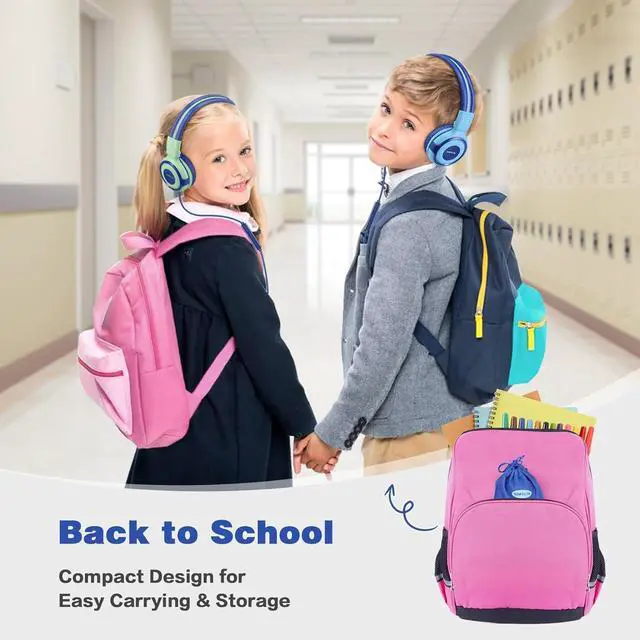 Alt view image 4 of 7 - SIMOLIO Kid Headphones Wired & Bluetooth Bundles, Safe Volume, HD Mic Stereo Sound, Adjustable Headband, Foldable Durable Children Headsets for Travel School
