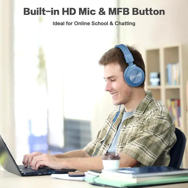Alt view image 2 of 7 - SIMOLIO Kid Headphones Wired & Bluetooth Bundles, Safe Volume, HD Mic Stereo Sound, Adjustable Headband, Foldable Durable Children Headsets for Travel School
