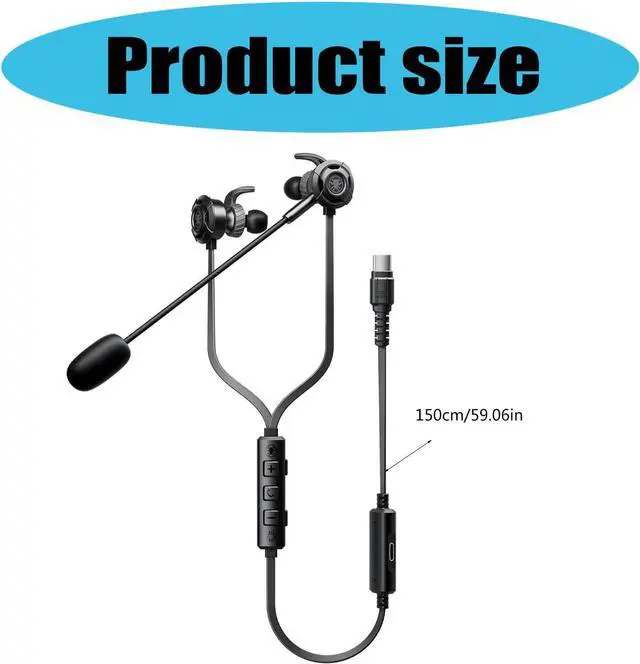 Alt view image 4 of 7 - Ergonomic in Ear Gaming Headsets Headphone with USB C Cable and Double Sound Chambers Enhances Auditory Earphone/676