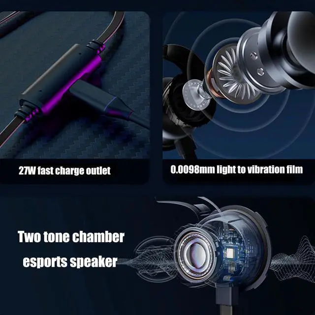 Alt view image 7 of 7 - Ergonomic in Ear Gaming Headsets Headphone with USB C Cable and Double Sound Chambers Enhances Auditory Earphone/676