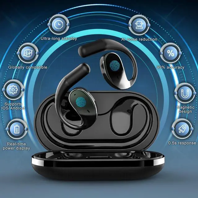 Alt view image 5 of 5 - Ai Translation Earbuds Real Time, Language Translator Earbuds 3 in 1, 144 Languages Ai Translating, Headphone Fit iOS and Android, AI Noise Reduction (Black)