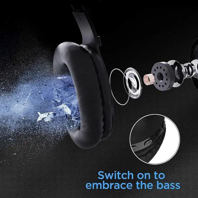 Alt view image 4 of 6 - Wireless Headphones Foldable Headset Compatible with Google Pixel 9a, w Mic Hands-Free Earphones Earbuds Over Ear