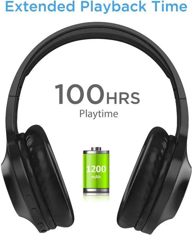 Alt view image 5 of 6 - Wireless Headphones Foldable Headset Compatible with Google Pixel 9a, w Mic Hands-Free Earphones Earbuds Over Ear