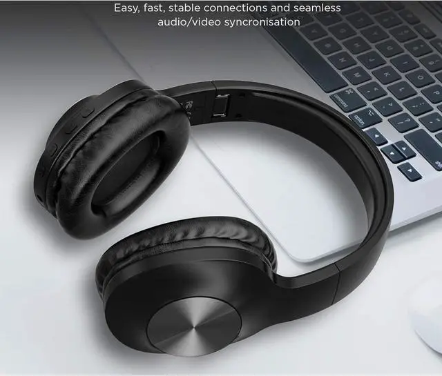Alt view image 6 of 6 - Wireless Headphones Foldable Headset Compatible with Google Pixel 9a, w Mic Hands-Free Earphones Earbuds Over Ear