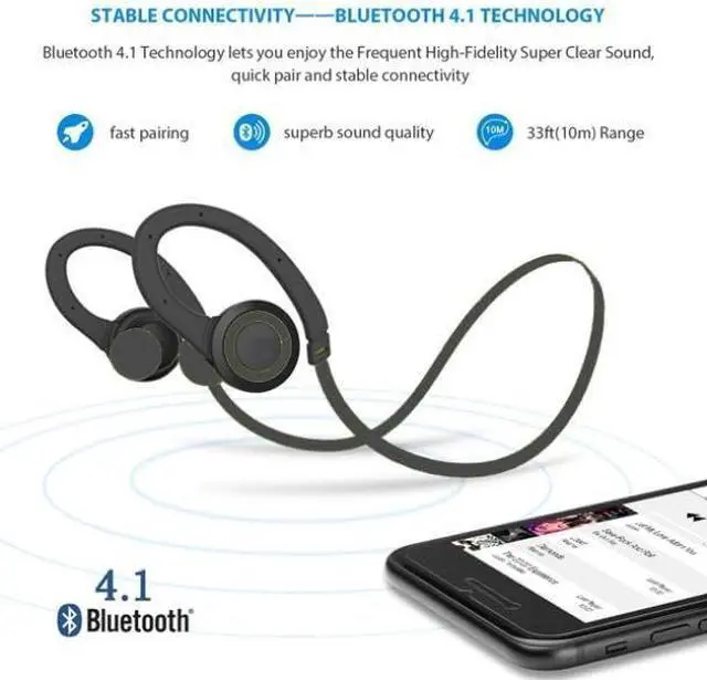 Alt view image 4 of 6 - Wireless Headset Sports Earphones Compatible with Motorola Razr Ultra (2025), Hands-Free Mic Neckband Headphones Earbuds Hi-Fi Sound