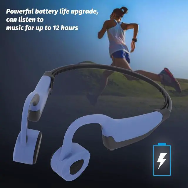Alt view image 5 of 7 - Bone Conduction Headphones, Ti Alloy Frame 16G Memory Ipx8 Water Proof Comfortable Clear Sound Quality Wireless Bluetooth Sport Headphones with Band for Swimming Diving (Blue)