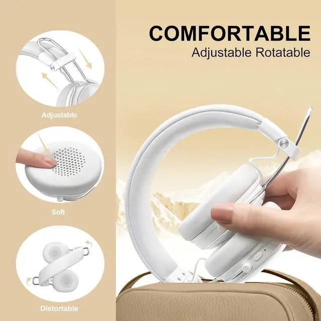 Alt view image 4 of 7 - FM30 Active Noise Cancelling On Ear Headphones with FM20, Wireless Over Ear, Hi-Res Sound, Custom EQ via App, 130H Playtime, Comfortable Fit, for Travel Home Office