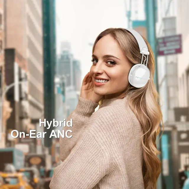 Alt view image 2 of 7 - FM30 Active Noise Cancelling On Ear Headphones with FM20, Wireless Over Ear, Hi-Res Sound, Custom EQ via App, 130H Playtime, Comfortable Fit, for Travel Home Office