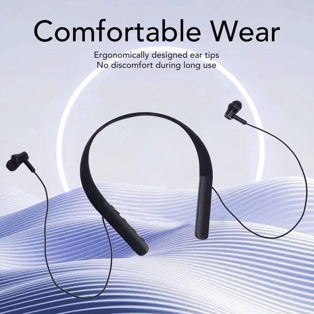 Alt view image 3 of 7 - Yoidesu Lightweight BT Neckband Earbuds, Ergonomic Design, Assistive Hearing, Different Sizes Ear Tips, with Cleaning Tool, for Convenient User Experience