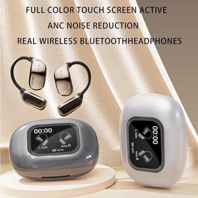 Alt view image 2 of 7 - Kngdrt Circularcite Open Ear Earbuds, Ai Translation 144 Languages, Xp2 Ear Buds, True Wireless Open Ear Earbuds Bluetooth 5.4, Ipx5 Waterproof for Running, Fitness (Black+White)