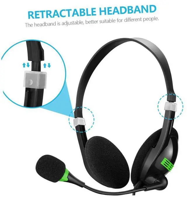 Alt view image 7 of 7 - Earphones Wired Sound Headset Noise Head Phones Comfortable Gaming Headphone Computer Headphone Head-Mounted Headphone Cool Game Headphone Wired Headphone Abs/2695