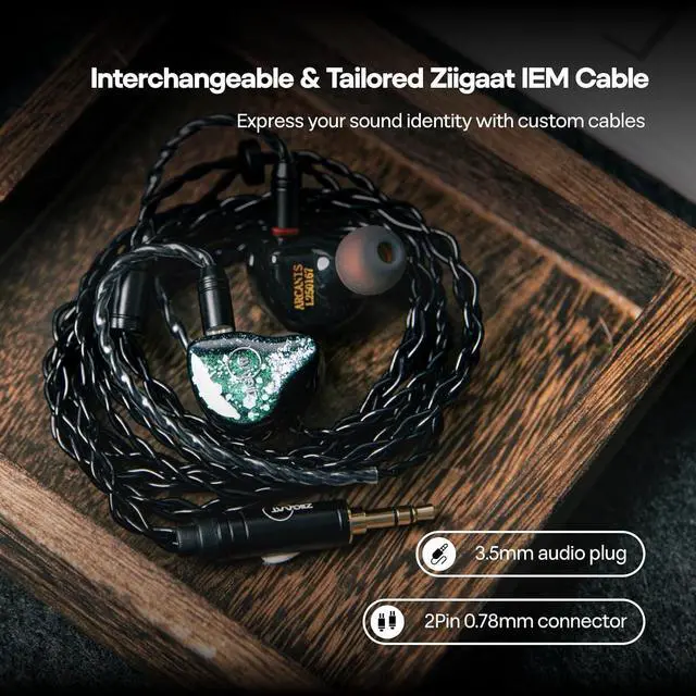 Alt view image 6 of 7 - Linsoul ZiiGaat Arcanis in Ear Monitor, Professional 2DD+5BA Hybrid IEM Earphone Kiwi Ears Earbud Case, Portable Earphone Carrying Case