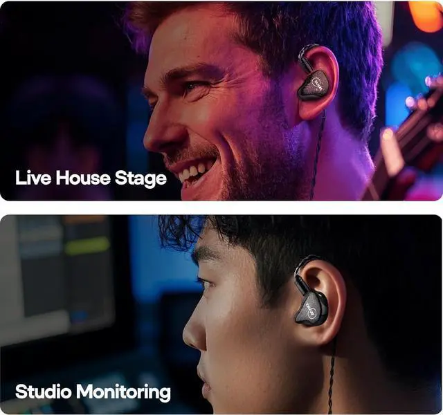 Alt view image 6 of 7 - Linsoul ZiiGaat Lush in Ear Monitor, 1DD+4BA Hybrid Earphone IEM, Studio Monitor Tunning Wired Earbuds with Detachable Cable (Silver) Tripowin Zonie IEM Cable(2pin 0.78mm, 3.5mm)(Grey)
