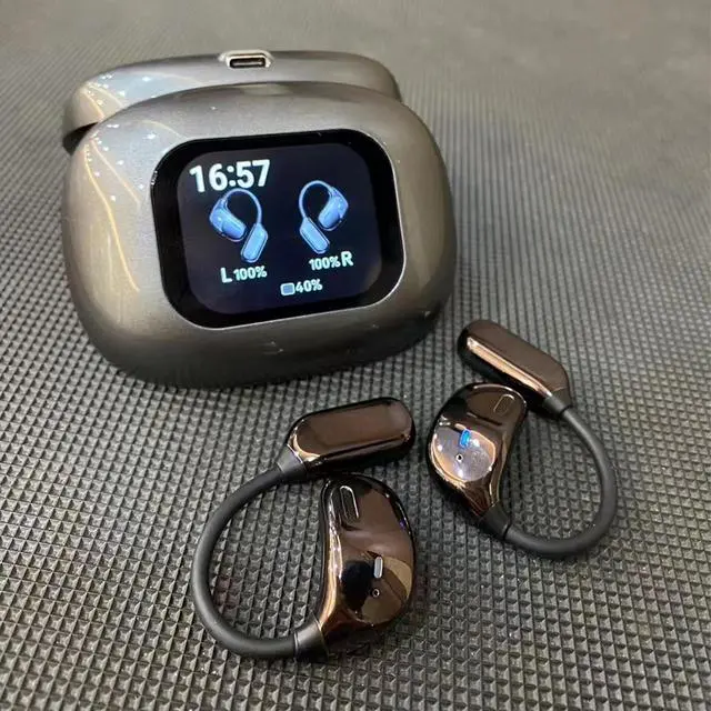 Alt view image 7 of 7 - Kngdrt Circularcite Open Ear Earbuds, Ai Translation 144 Languages, Xp2 Ear Buds, True Wireless Open Ear Earbuds Bluetooth 5.4, Ipx5 Waterproof for Running, Fitness (Black+White)