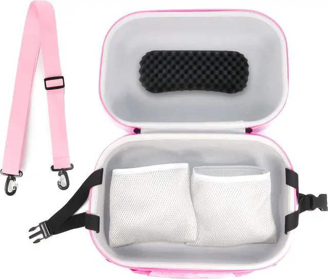 Alt view image 5 of 6 - GETGEAR VR Headset Case for compatible with Sony PlayStatioin VR 2, also fits for Meta Quest 3 / 3S with Battery Strap like BOBOVER S3 Pro/KIWI (Pink)