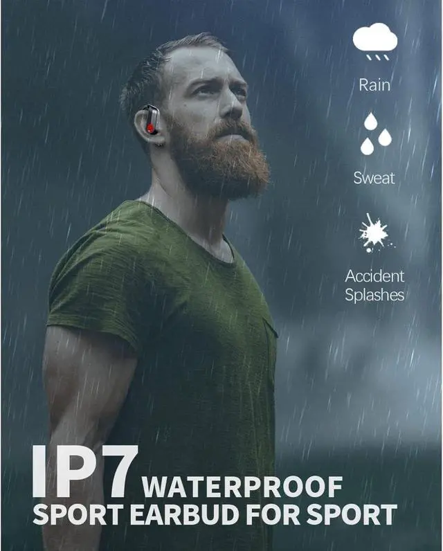 Alt view image 7 of 7 - TWS Headphones Wireless Earbuds Compatible with Google Pixel 9a, Earphones Ear Hook True Stereo Headset Hands-Free Mic
