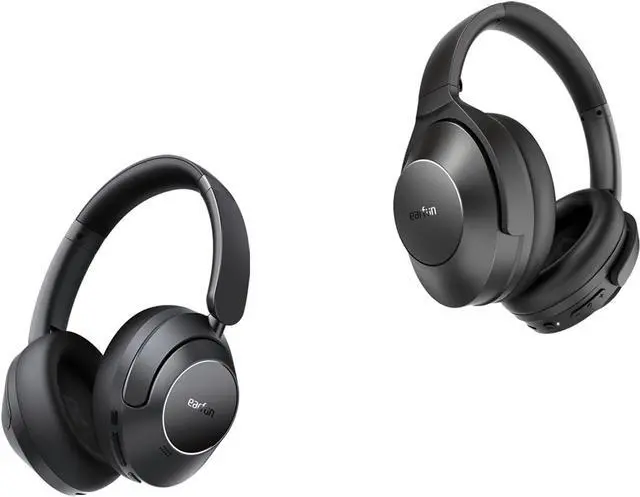 Main image of EarFun Wave Pro Active Noise Cancelling Headphones, LDAC Hi-Res Sound, Wireless Over Ear Bluetooth 5.4 Headphones, Black