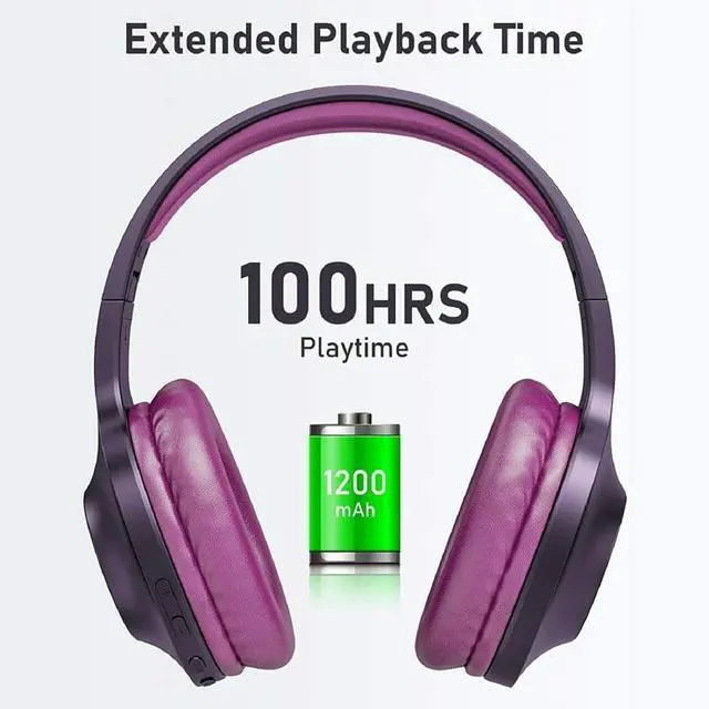 Alt view image 2 of 6 - Wireless Headphones Foldable Headset Compatible with Google Pixel 9a, w Mic Hands-Free Earphones Earbuds Over Ear