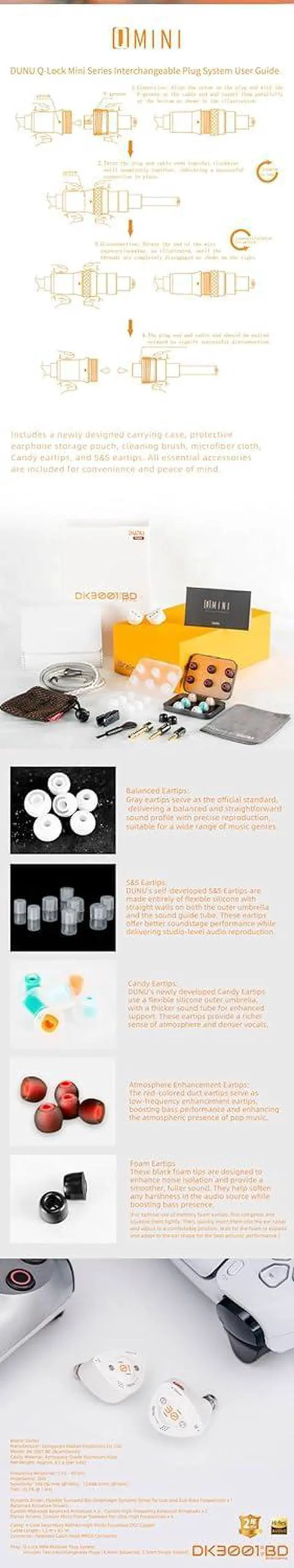 Alt view image 7 of 7 - DUNU DK3001 BD 1DD+4BA+4Planar in-Ear Headphone with 3.5mm 4.4mm Plug