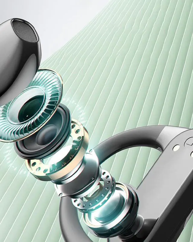 Alt view image 4 of 7 - Bluetooth Wireless Earbuds Over Ear Headphones with Display Case - Hi-Res Surround Sound, All-Day Comfort & Multi-Format Playback for Gaming, Video & Music