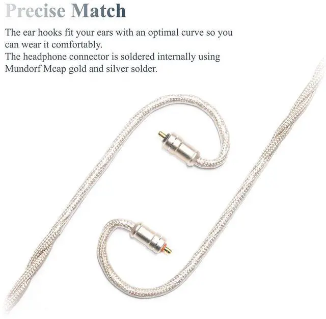 Alt view image 2 of 7 - 6N Single Crystal Copper IPX IEM Cable for IPX UE5 Pro UE6 Pro UE7 Pro UE11 Pro UE18+PRO UE350 UE250 UE150 UE Live UE RM UE RR 4.4mm Balanced Hi-Fi Earphone Upgrade Cable (3.5mm Plug)
