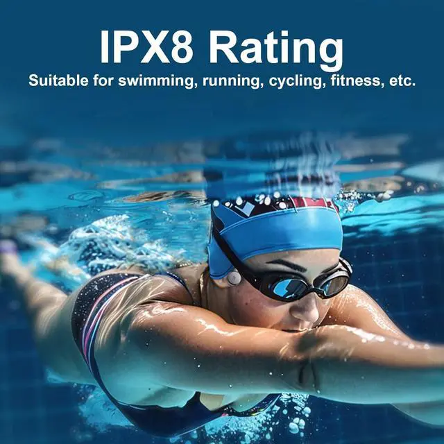 Alt view image 3 of 7 - FOSA Bone Conduction Sport Headphones, 16G MP3 Swimming Diving Headset, Immersive Sound for Cycling, Running, Fitness, with Sticker Pack (Gray)