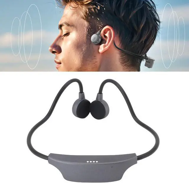 Alt view image 7 of 7 - FOSA Bone Conduction Sport Headphones, 16G MP3 Swimming Diving Headset, Immersive Sound for Cycling, Running, Fitness, with Sticker Pack (Gray)