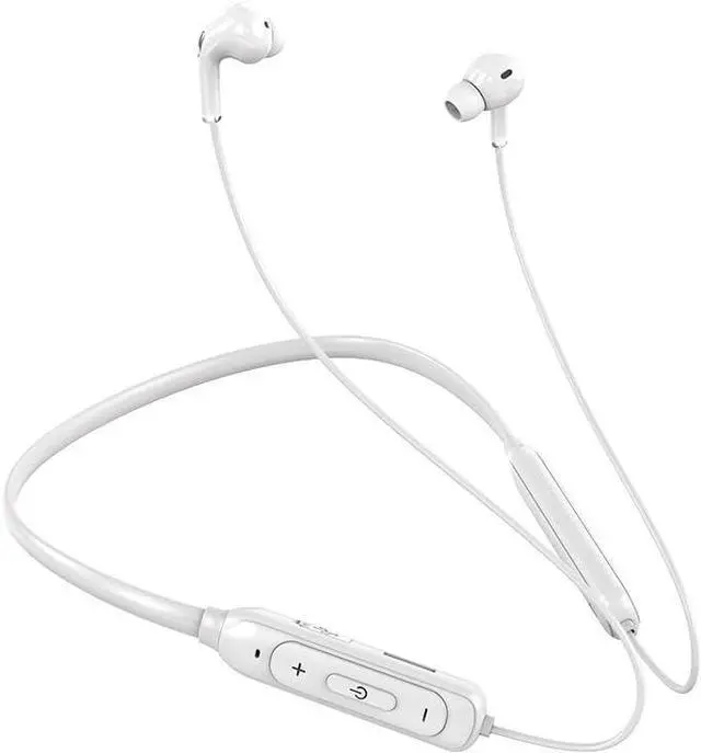 Main image of Wireless Earbuds Bluetooth 5.1 Headphones Neckband Earphones,Ultra Long Life Neck-Mount Headset with Audio Out Port,Mp3 Mode of TF Card, 25H Playtime for Android/iOS Phone,White