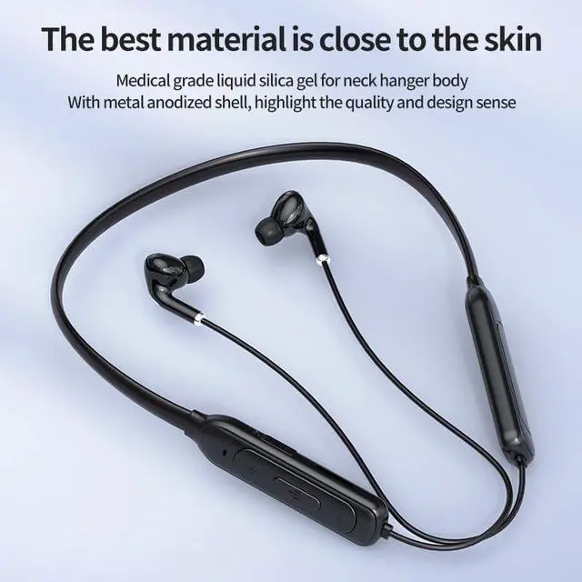 Alt view image 3 of 7 - Wireless Earbuds Bluetooth 5.1 Headphones Neckband Earphones,Ultra Long Life Neck-Mount Headset with Audio Out Port,Mp3 Mode of TF Card, 25H Playtime for Android/iOS Phone,White