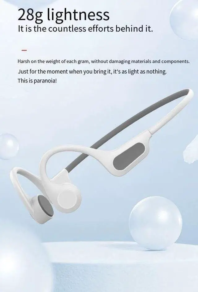 Alt view image 4 of 7 - Wireless Earbuds - Bone Conduction On Ear Headphones IPX6 Waterproof Sports Headset,200 mAh Battery Capacity and 8 Hours of Playback Time,Ergonomic Running Music Earphones for Running,Cycling & Gym(Re