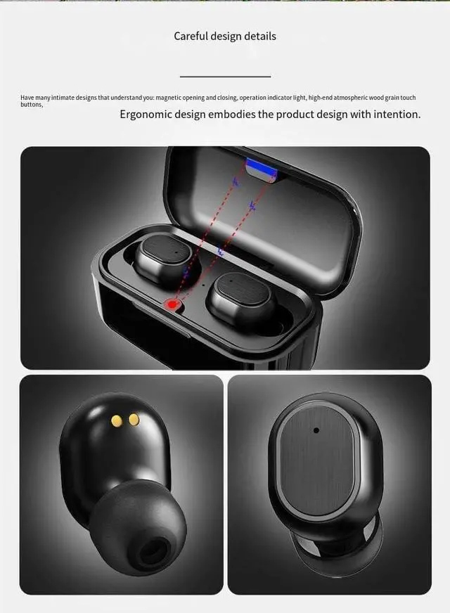 Alt view image 3 of 6 - Wireless Earbuds Bluetooth,Sports Earphones Deep Bass with Charging Case Headset,Phone Laptop PC TV Running Workout8(White)