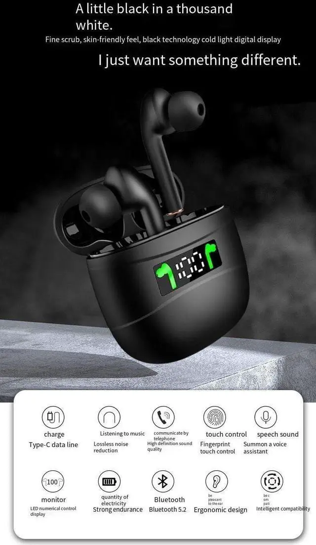 Alt view image 2 of 7 - Wireless Earbuds Bluetooth Bluetooth Sports Light-Weight Earbud with Mic for Phone Laptop PC TV Running Workout