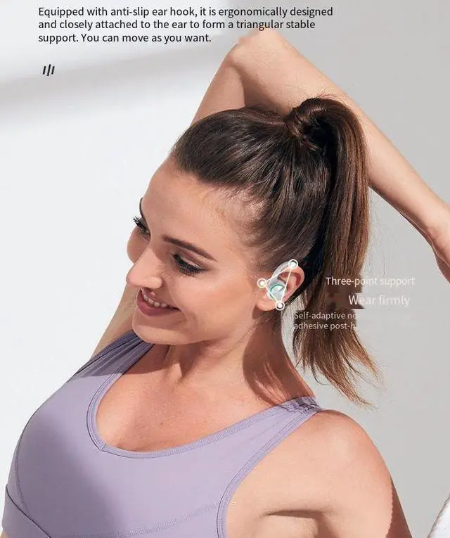 Alt view image 2 of 7 - Wireless Earbuds Earhook Headphones Bluetooth 5.3 with LED Display Charging Case,IPX5 Waterproof in-Ear Ear Buds with Mic,Advanced Active Noise Cancelling,8H Single Use for Android/iOS Phone-White